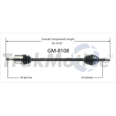 Surtrack Axle Cv Axle Shaft, Gm-8108 GM-8108
